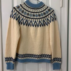 Wool Sweater with Decorative Yoke